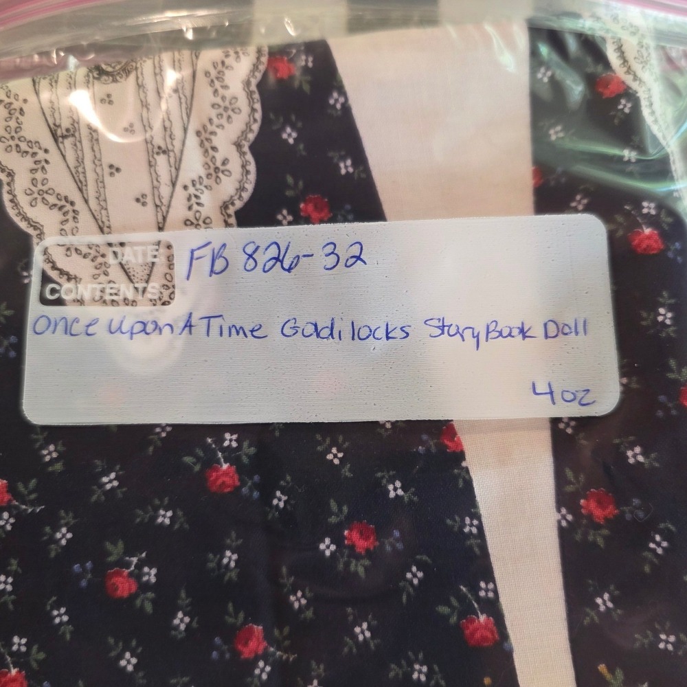 VIP Goldilocks Storybook Doll Fabric Panel Navy Floral Cut and Sew. - Picture 6 of 6